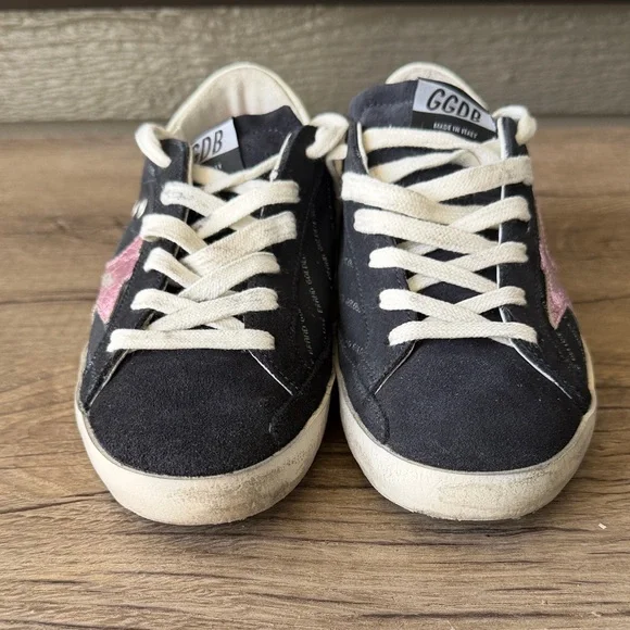 Golden Goose Lilla Women Black and Pink Star Sneakers size 37/7 - Picture 6 of 11